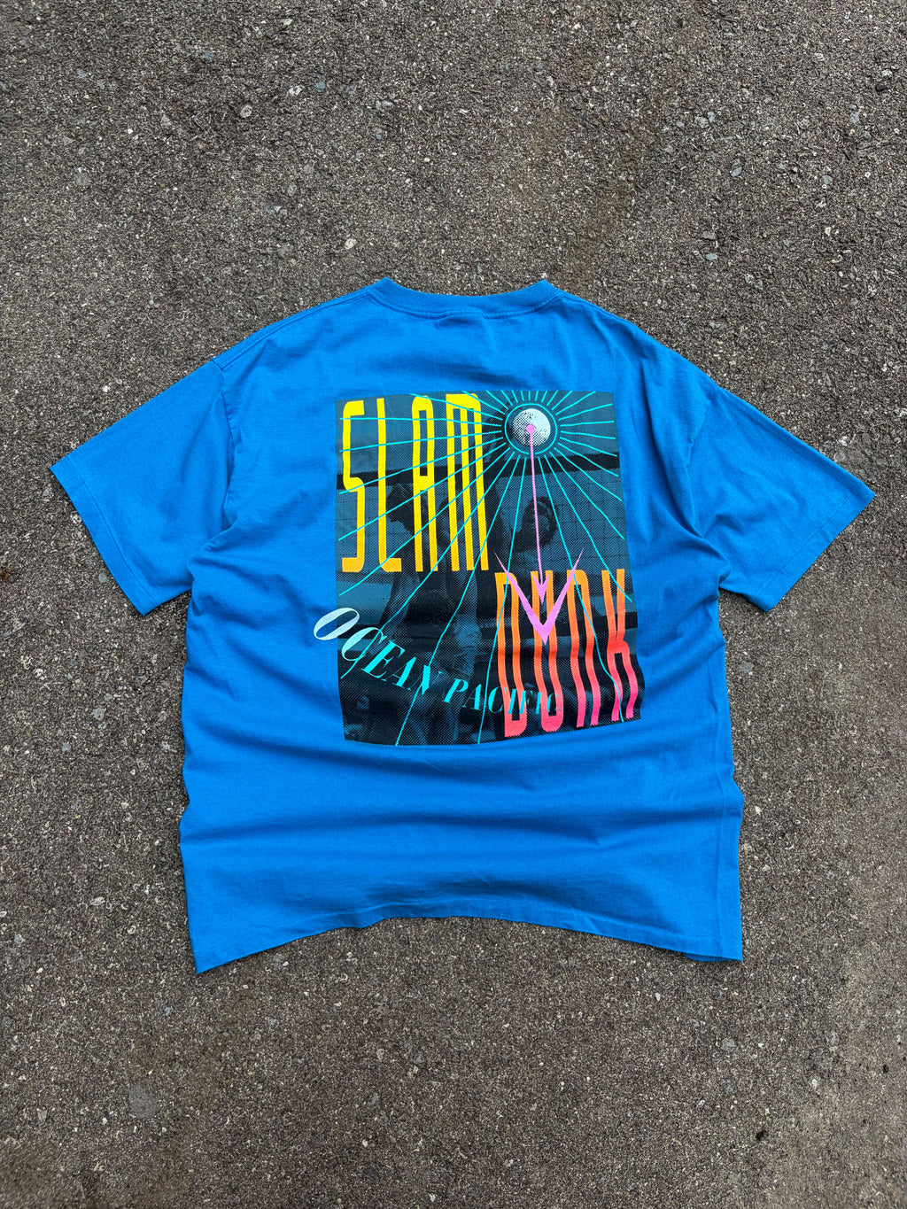 Vintage 90s Slam Dunk Ocean Pacific Graphic Spellout T-Shirt Size XL
