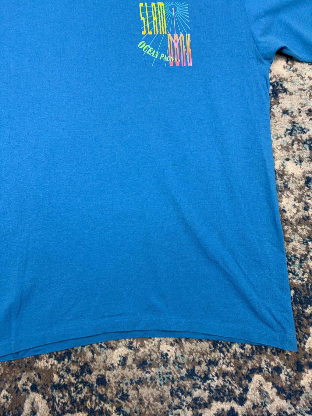 Vintage 90s Slam Dunk Ocean Pacific Graphic Spellout T-Shirt Size XL