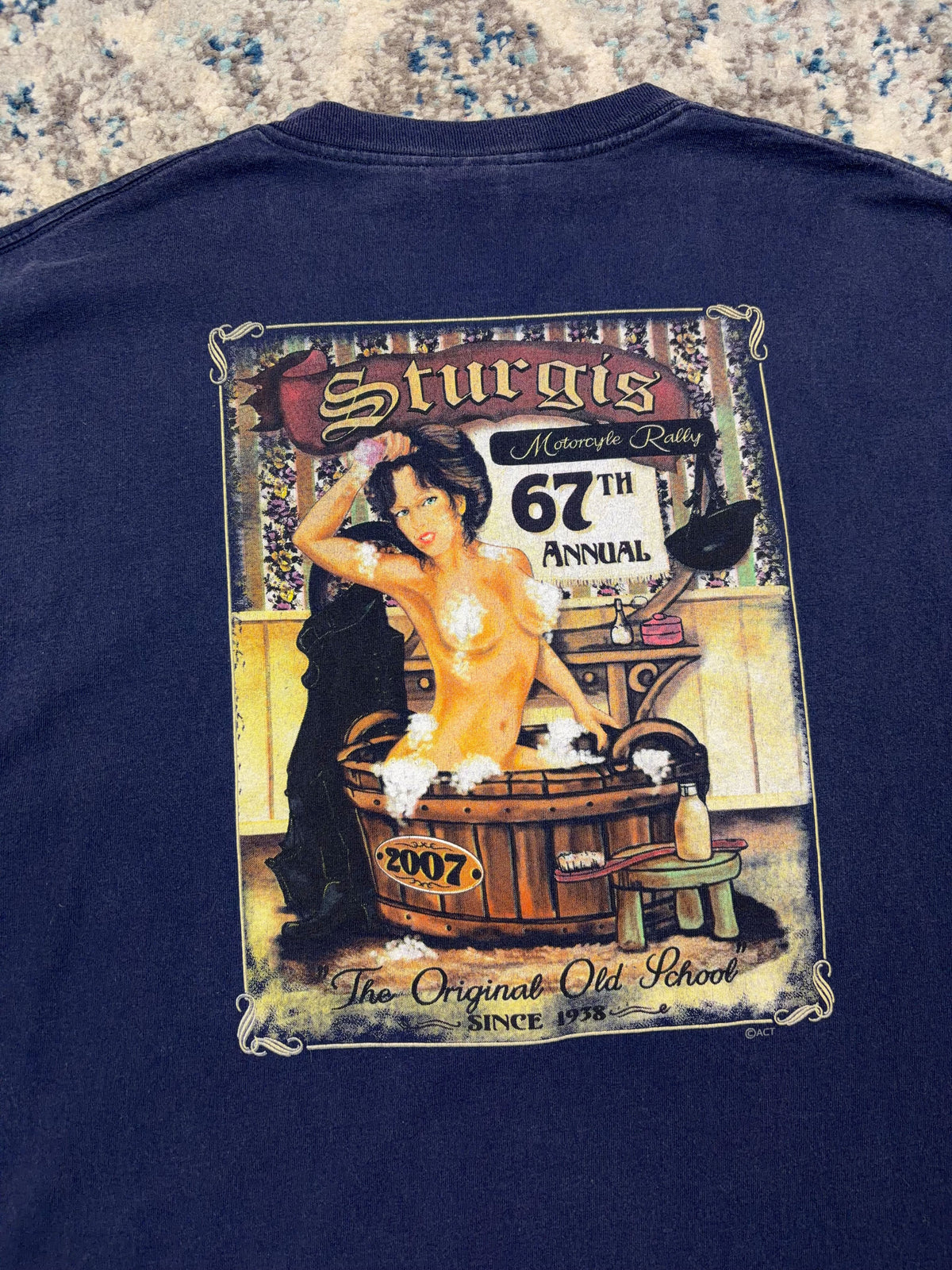 Vintage 2007 Sturgis Black Hills Rally 67th Annual Pinup Graphic Long Sleeve T-Shirt Size XL