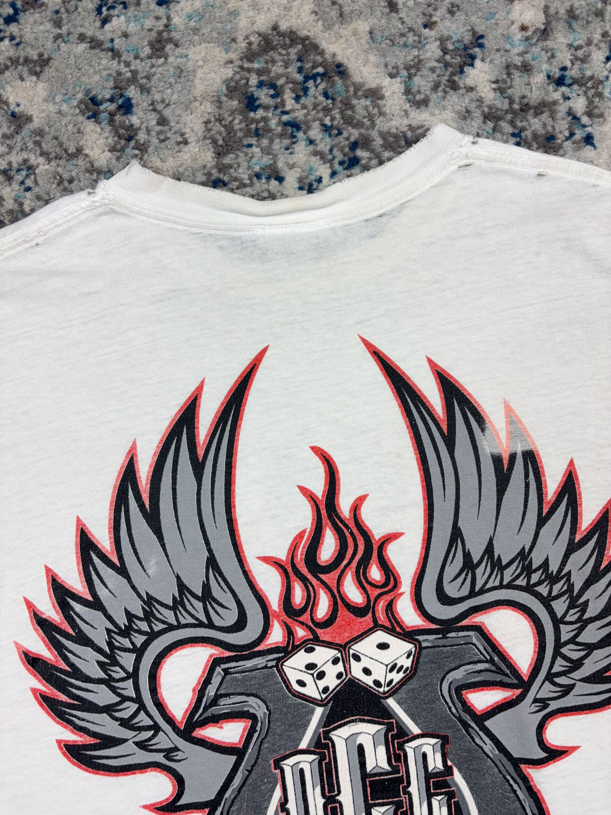Vintage Orange County Choppers Spade Wing Graphic Thrashed T-Shirt Size Large