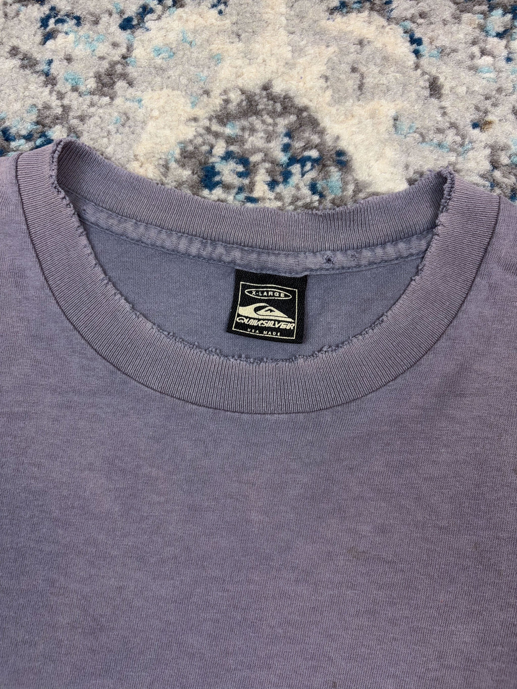 Vintage 90s Quiksilver Boarding Company Chrome Spellout Graphic T-Shirt Size XL