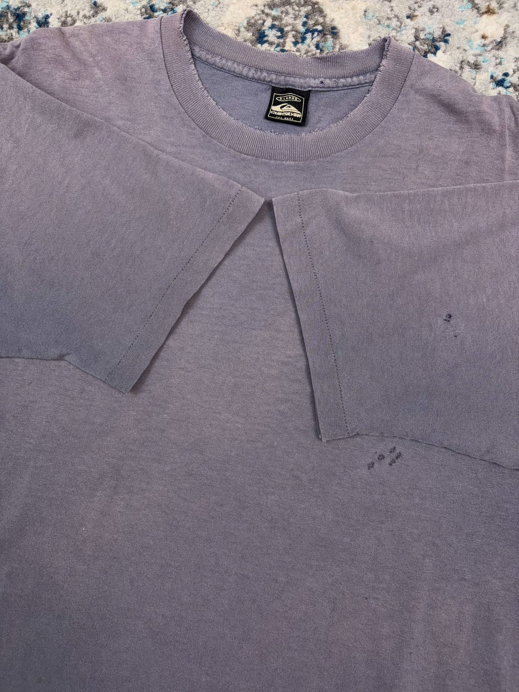 Vintage 90s Quiksilver Boarding Company Chrome Spellout Graphic T-Shirt Size XL