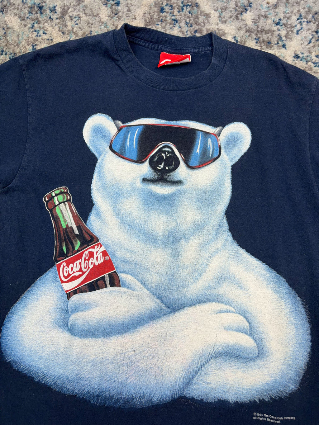 Vintage 1994 Coca-Cola Polar Bear Big Graphic Drink Promo T-Shirt Size Large