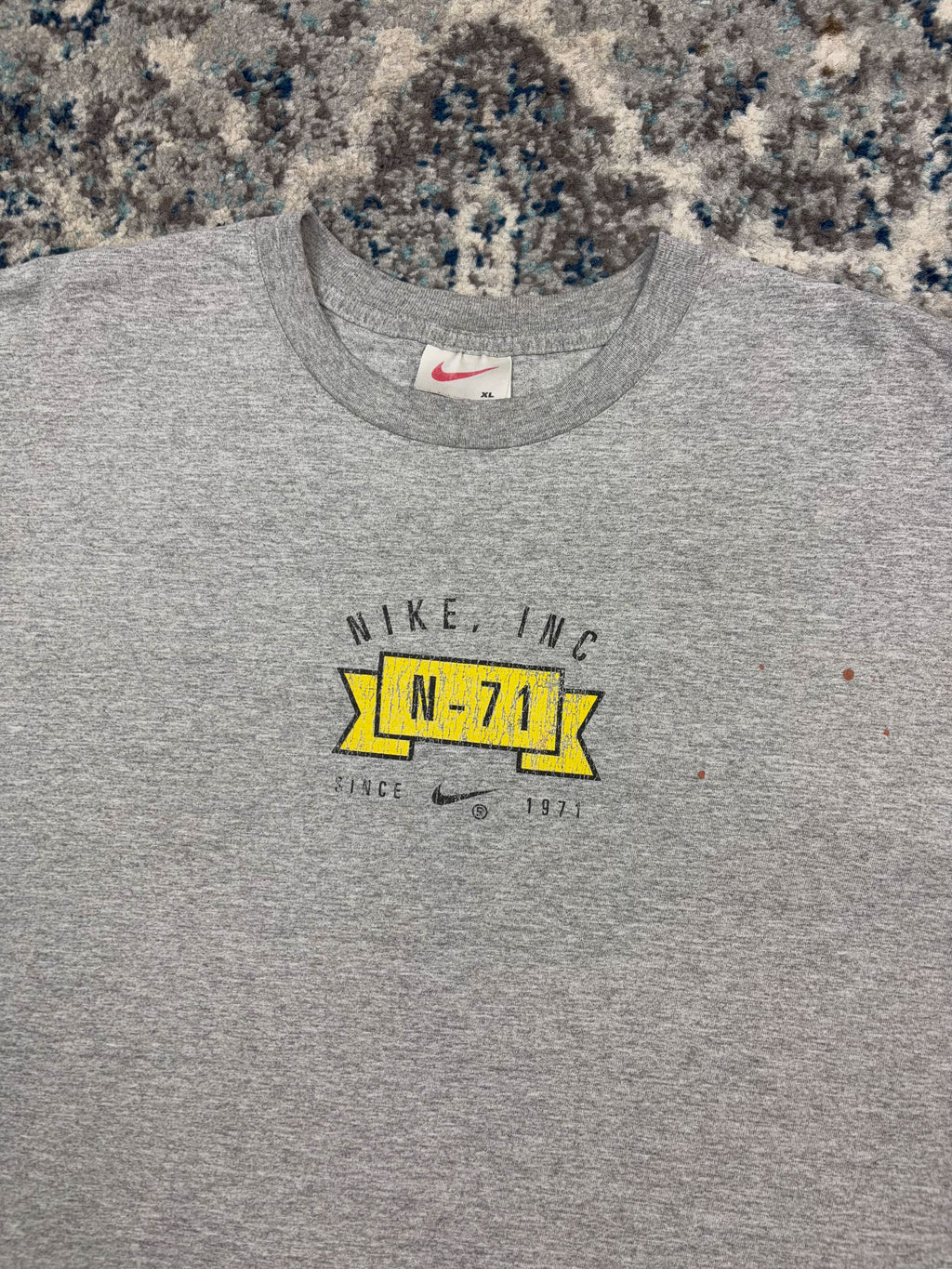 Vintage 90s Nike N71 Ribbon Spellout Graphic T-Shirt Size XL