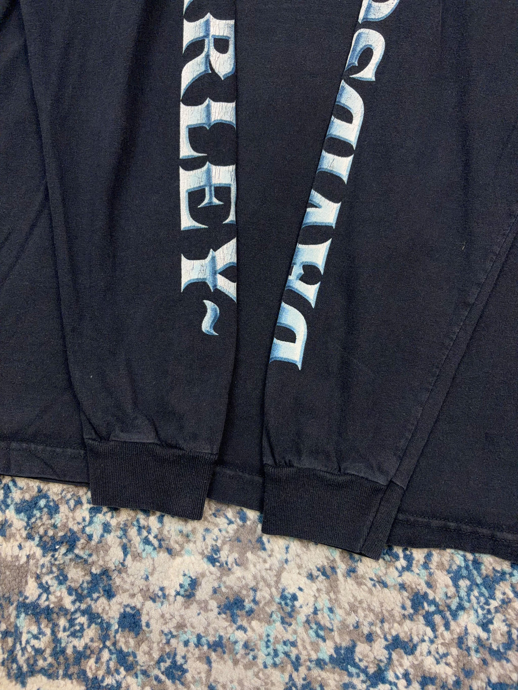 Vintage 2007 Harley Davidson Classic Logo Chrome Long Sleeve Spellout T-Shirt Size Medium