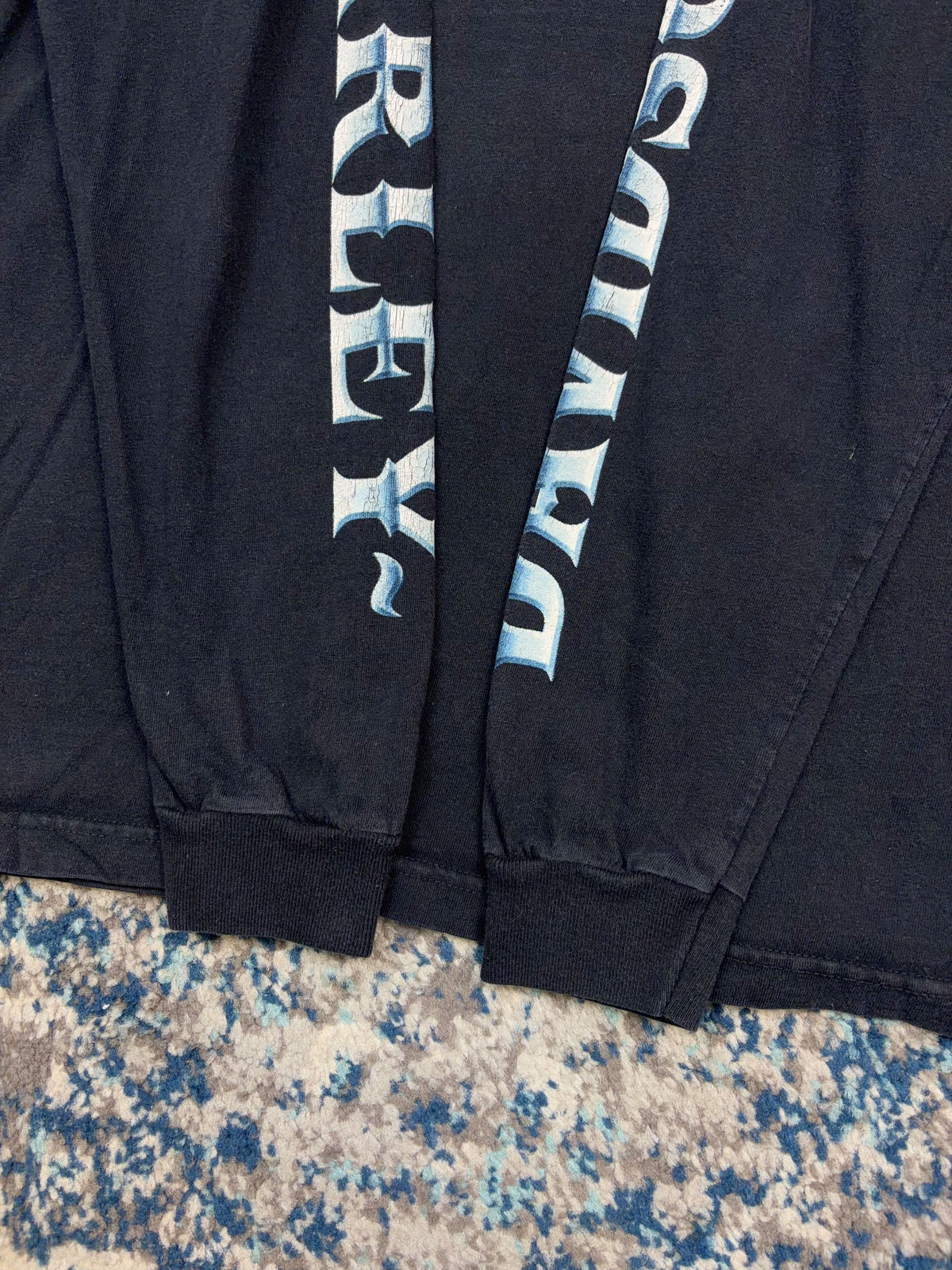 Vintage 2007 Harley Davidson Classic Logo Chrome Long Sleeve Spellout T-Shirt Size Medium