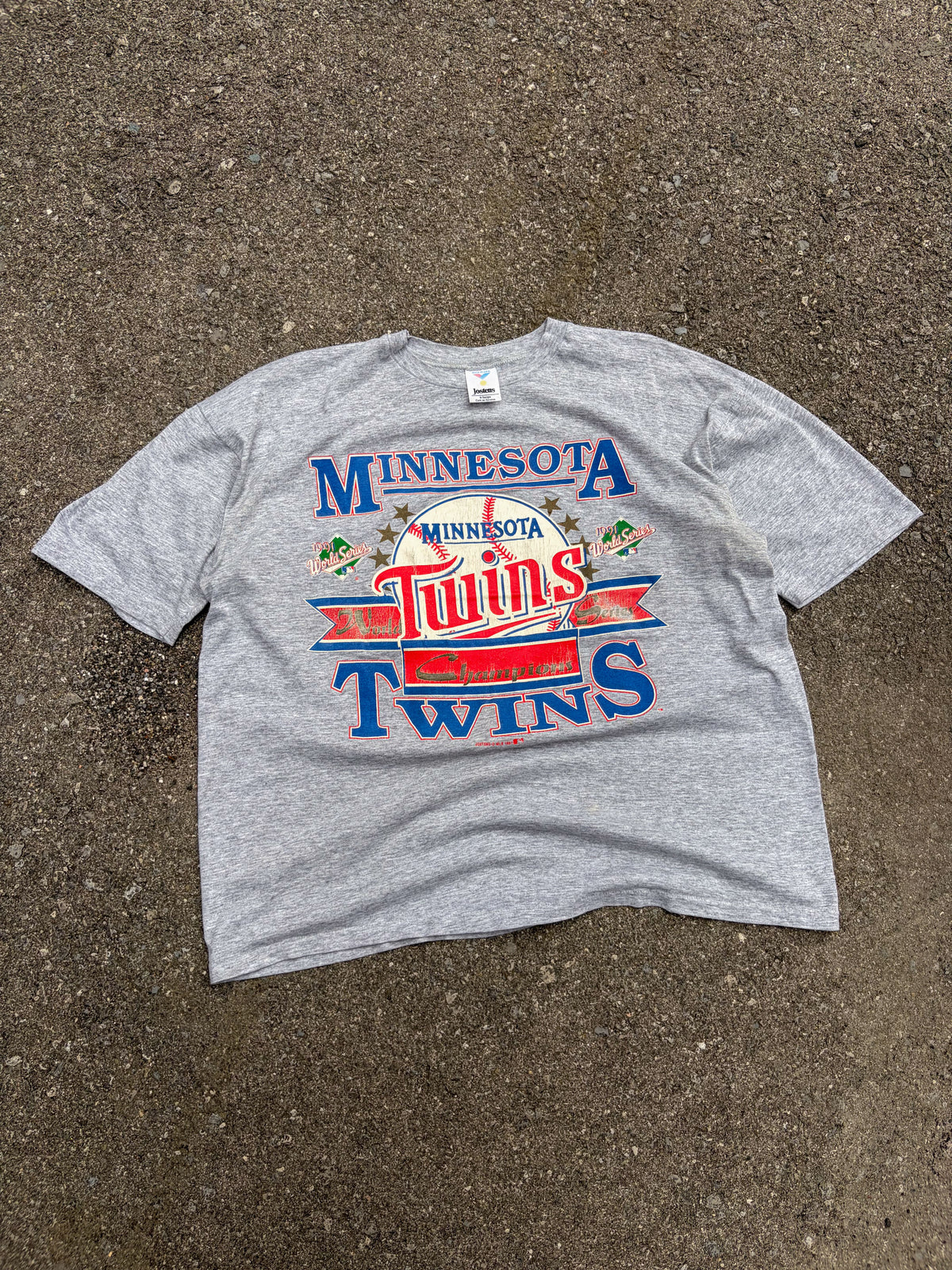 Vintage 1991 Minnesota Twins MLB Big Graphic Spellout T-Shirt Size XL