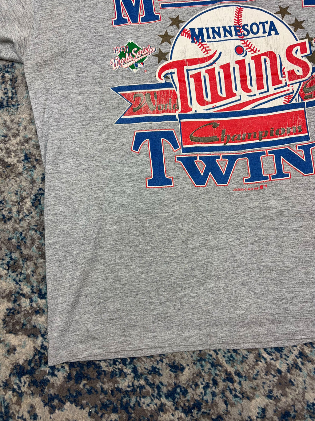 Vintage 1991 Minnesota Twins MLB Big Graphic Spellout T-Shirt Size XL