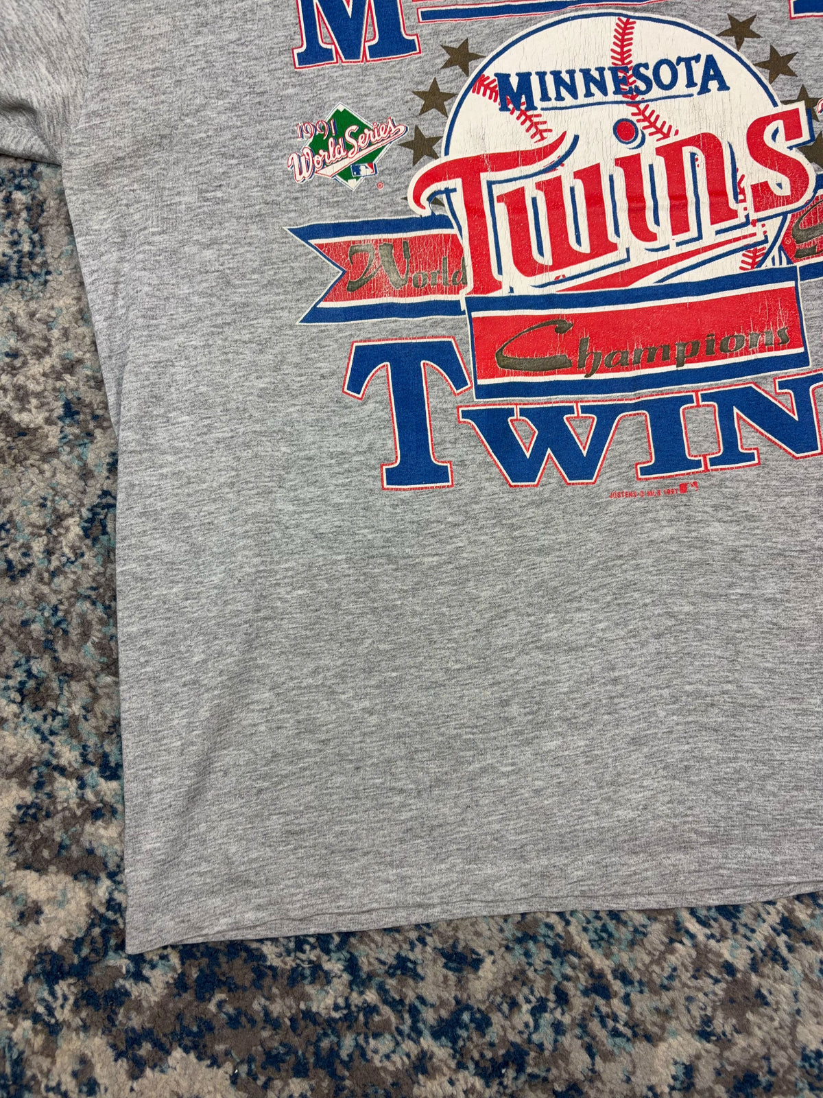 Vintage 1991 Minnesota Twins MLB Big Graphic Spellout T-Shirt Size XL