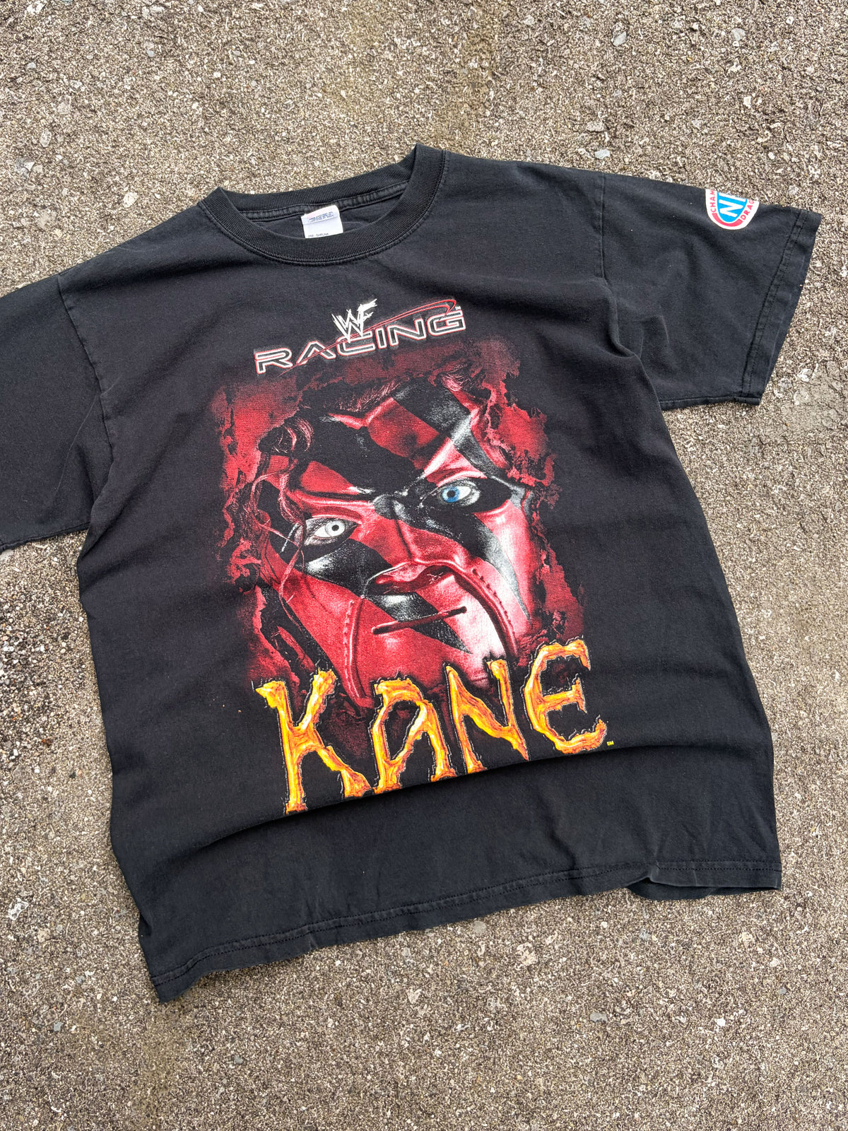 Vintage 2000 Kane WWE Racing The Big Red Machine Wrestling Graphic T-Shirt Size Large
