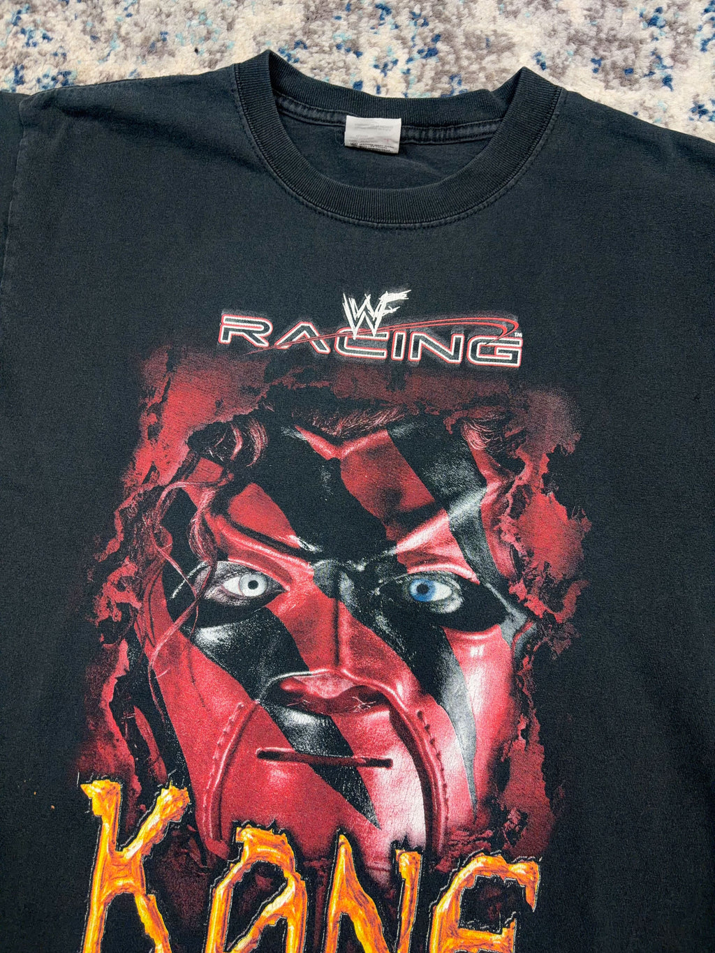Vintage 2000 Kane WWE Racing The Big Red Machine Wrestling Graphic T-Shirt Size Large