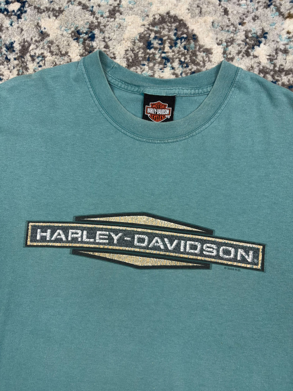 Vintage 2003 Harley Davidson Spellout Logo Graphic T-Shirt Size Large