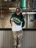 Vintage 90s Michigan State Spartans NCAA Arc Spellout Hooded Champion Sweatshirt Size XL