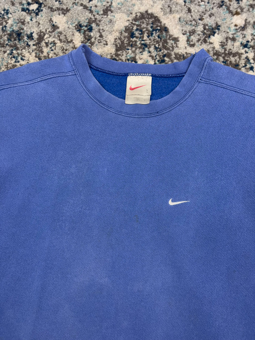 Vintage 90s Nike Embroidered Mini Swoosh Faded Crewneck Sweatshirt Size Large