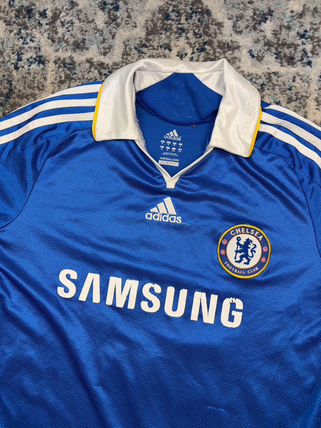 Florent Malouda #15 Chelsea FC Adidas Collared Soccer Jersey Size Medium