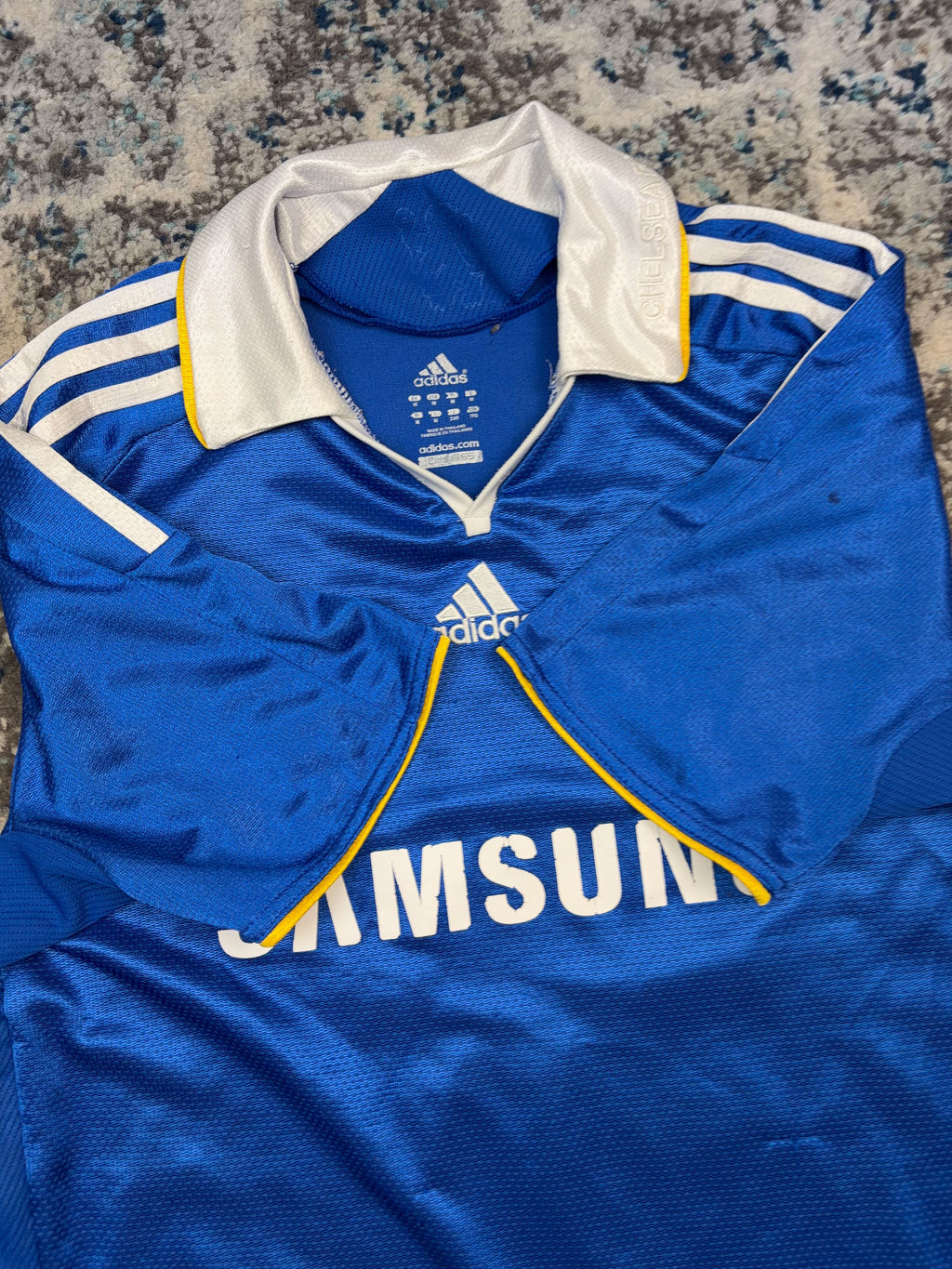 Florent Malouda #15 Chelsea FC Adidas Collared Soccer Jersey Size Medium