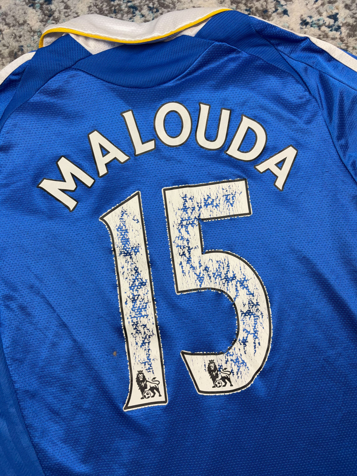 Florent Malouda #15 Chelsea FC Adidas Collared Soccer Jersey Size Medium