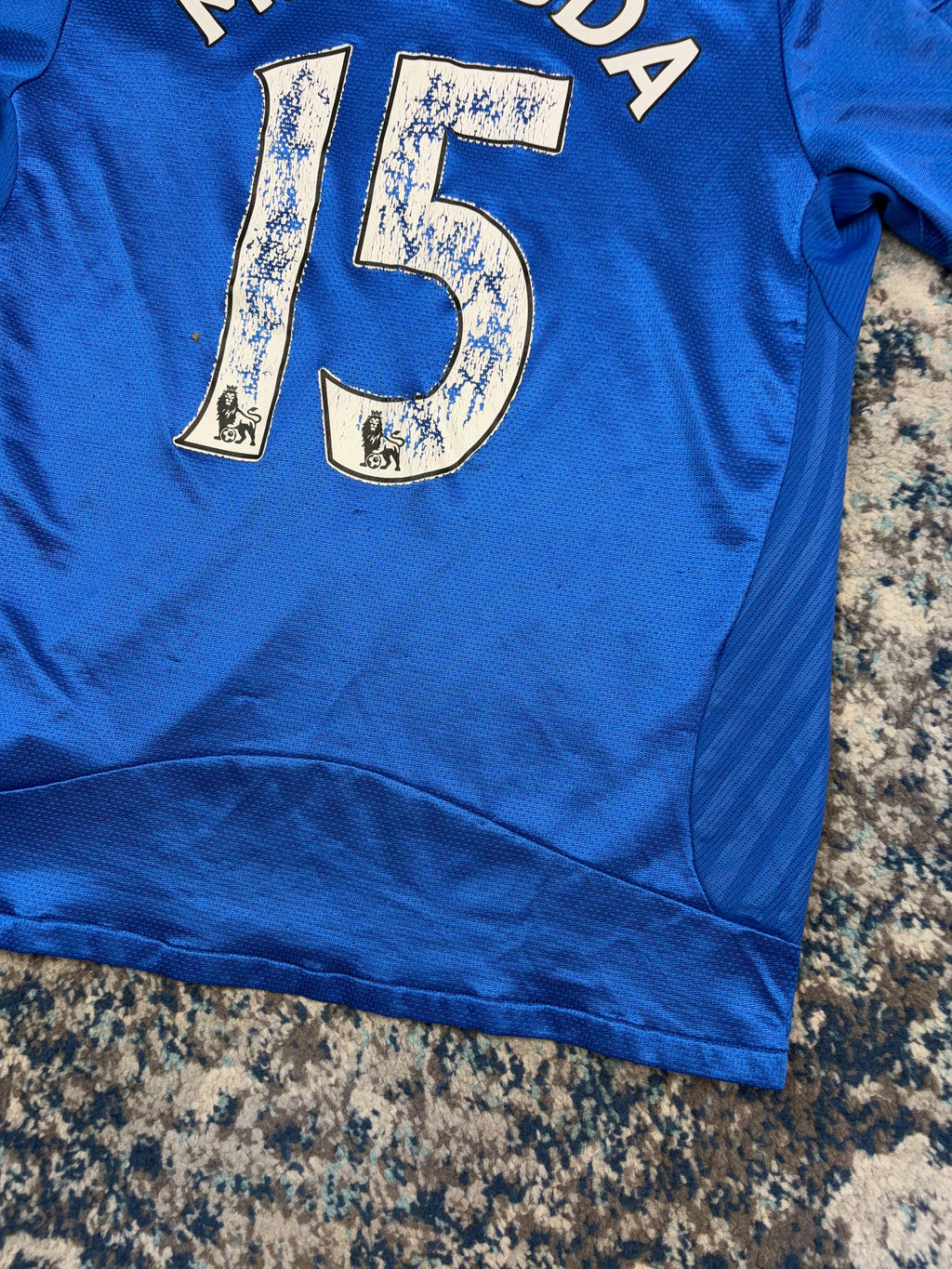 Florent Malouda #15 Chelsea FC Adidas Collared Soccer Jersey Size Medium