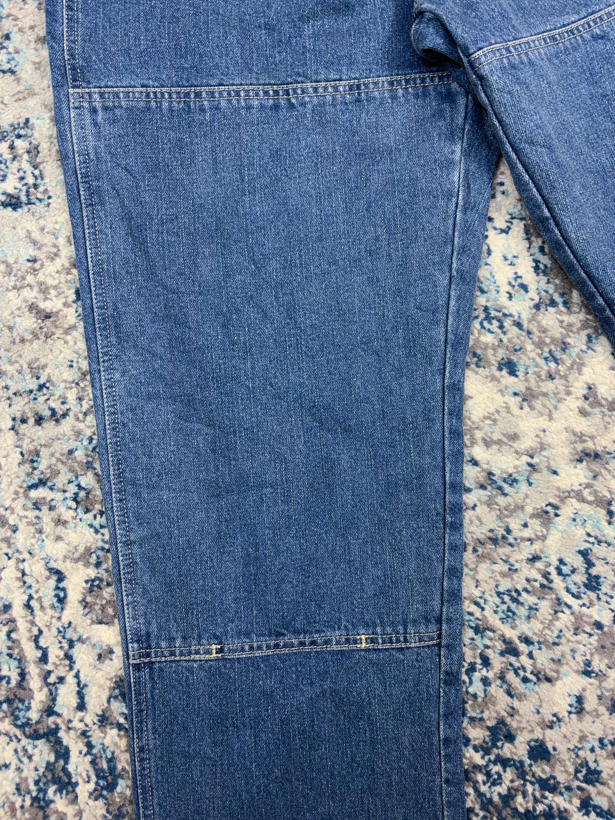 Vintage Dickies Relaxed Fit Double Knee Dark Wash Denim Workwear Pants Size 34