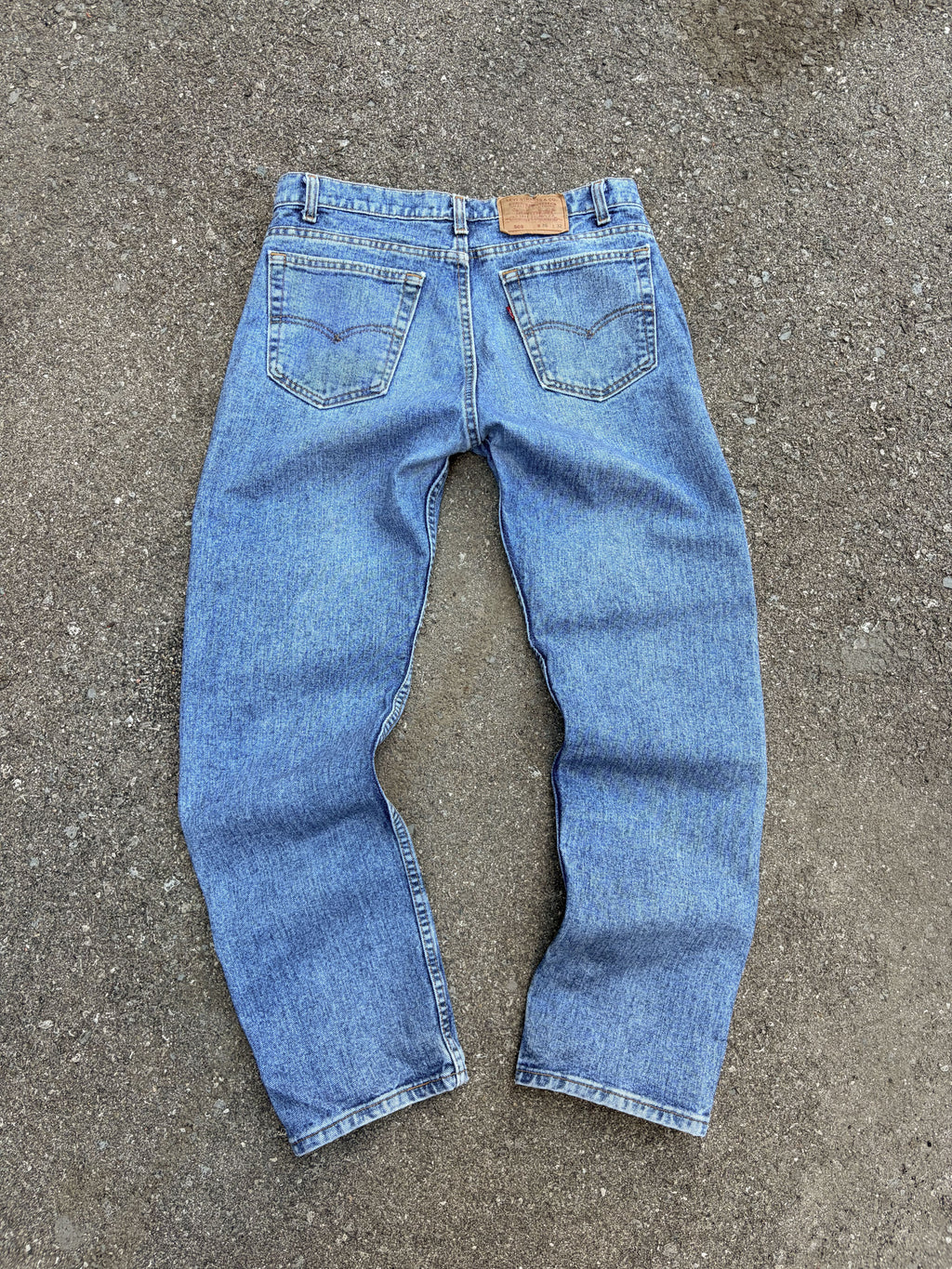 Vintage 90s Levis 505 Red Tab Medium Wash Tapered Denim Pants Size 33