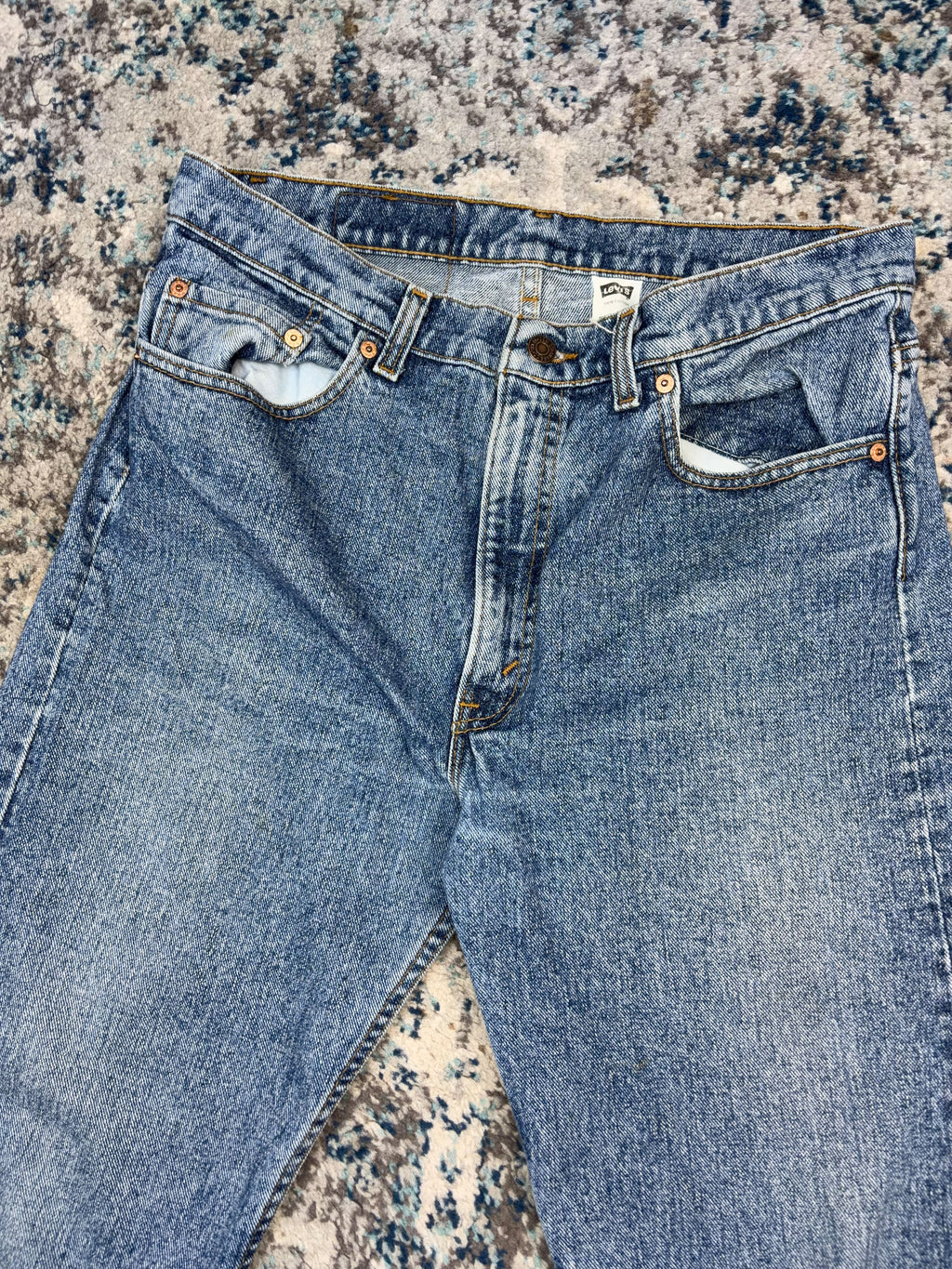 Vintage 90s Levis 505 Red Tab Medium Wash Tapered Denim Pants Size 33