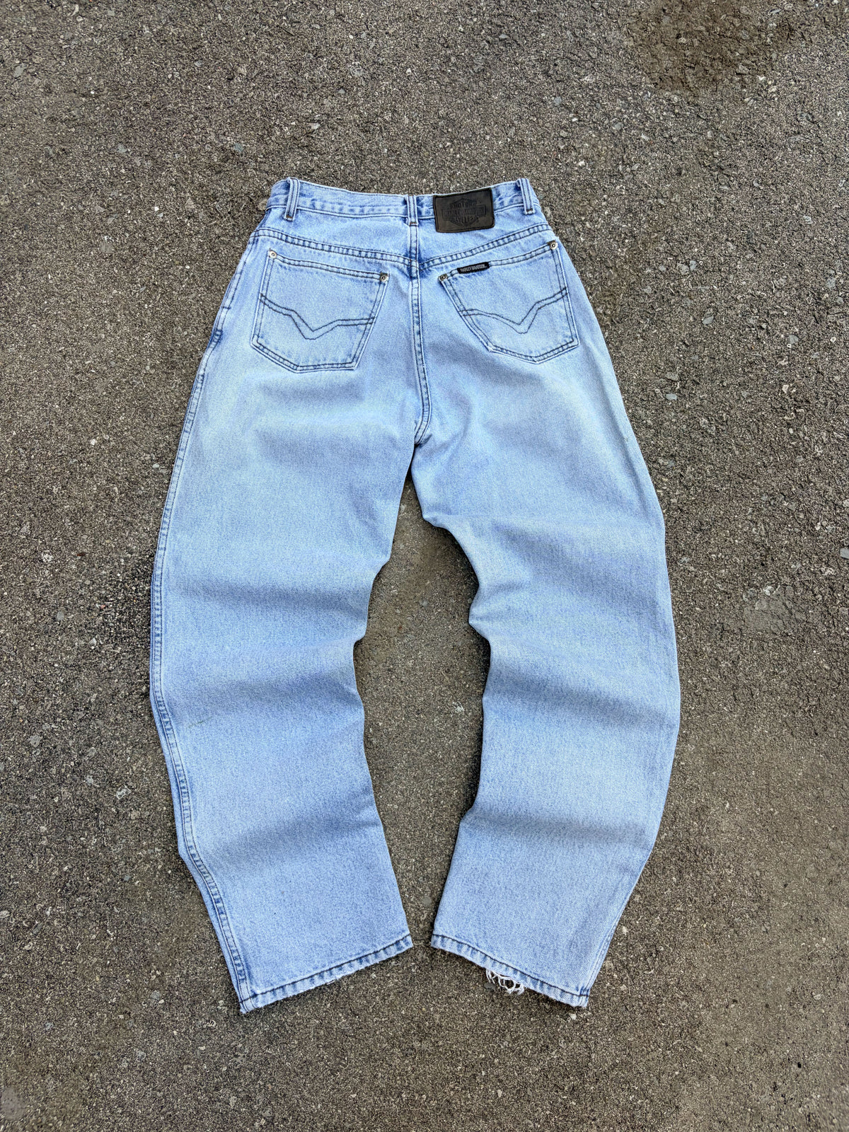 Vintage Harley Davidson Light Wash Denim Pants Size 28
