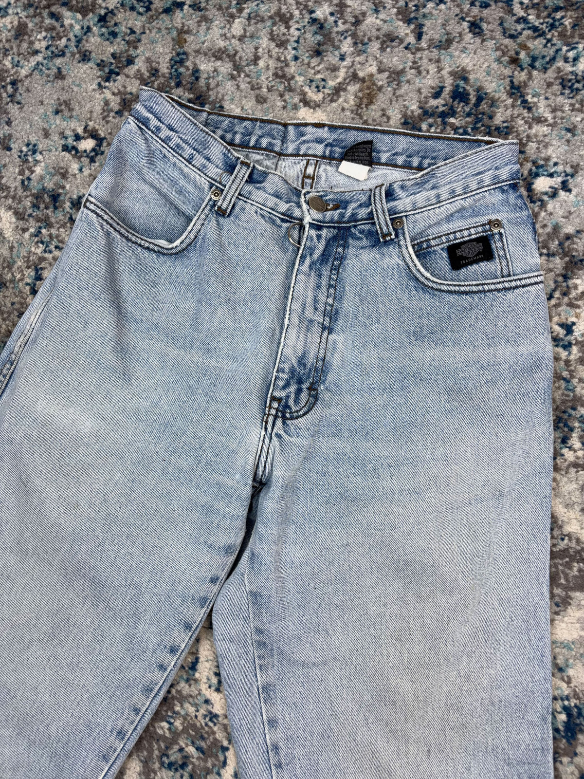 Vintage Harley Davidson Light Wash Denim Pants Size 28