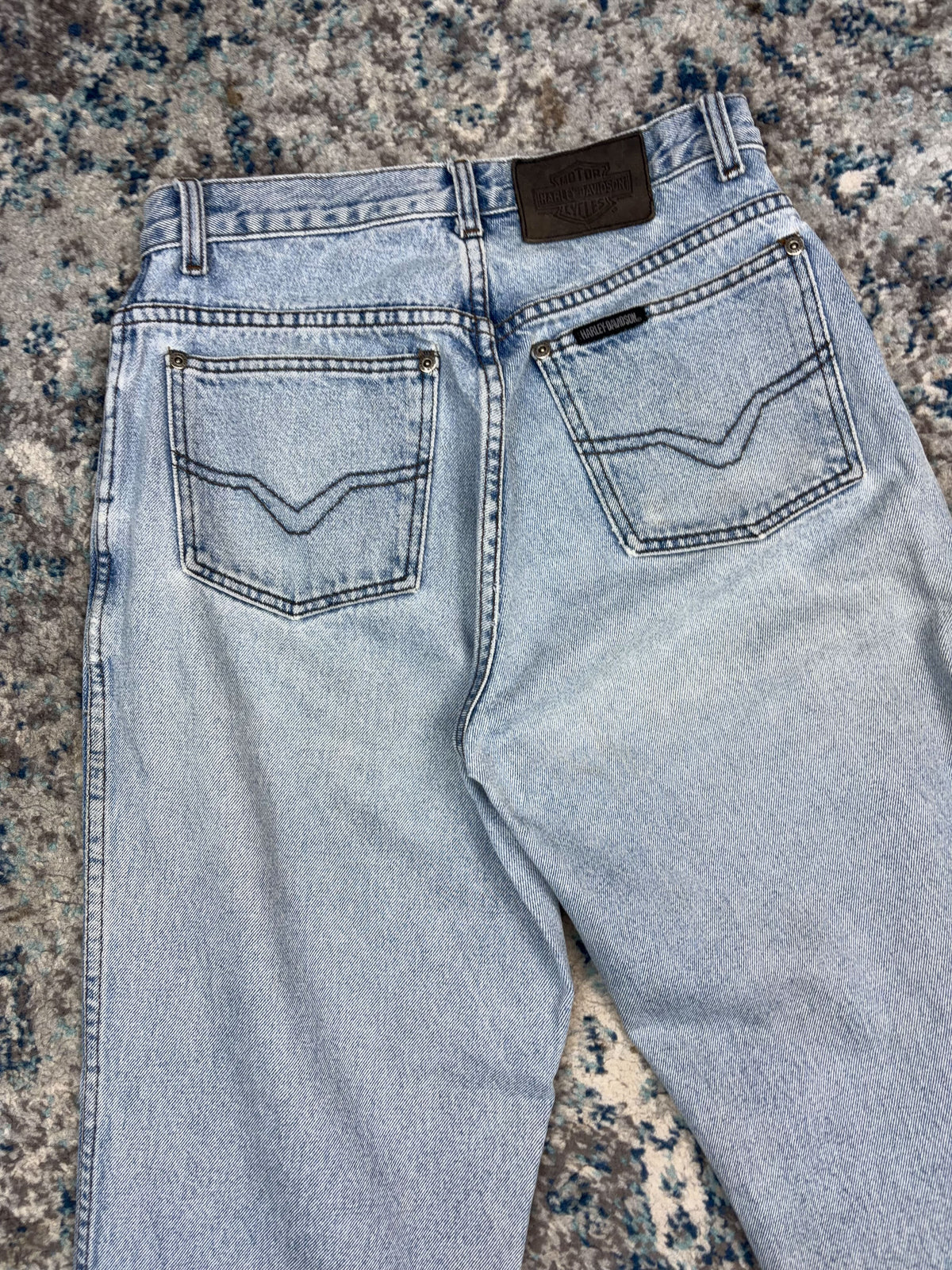 Vintage Harley Davidson Light Wash Denim Pants Size 28