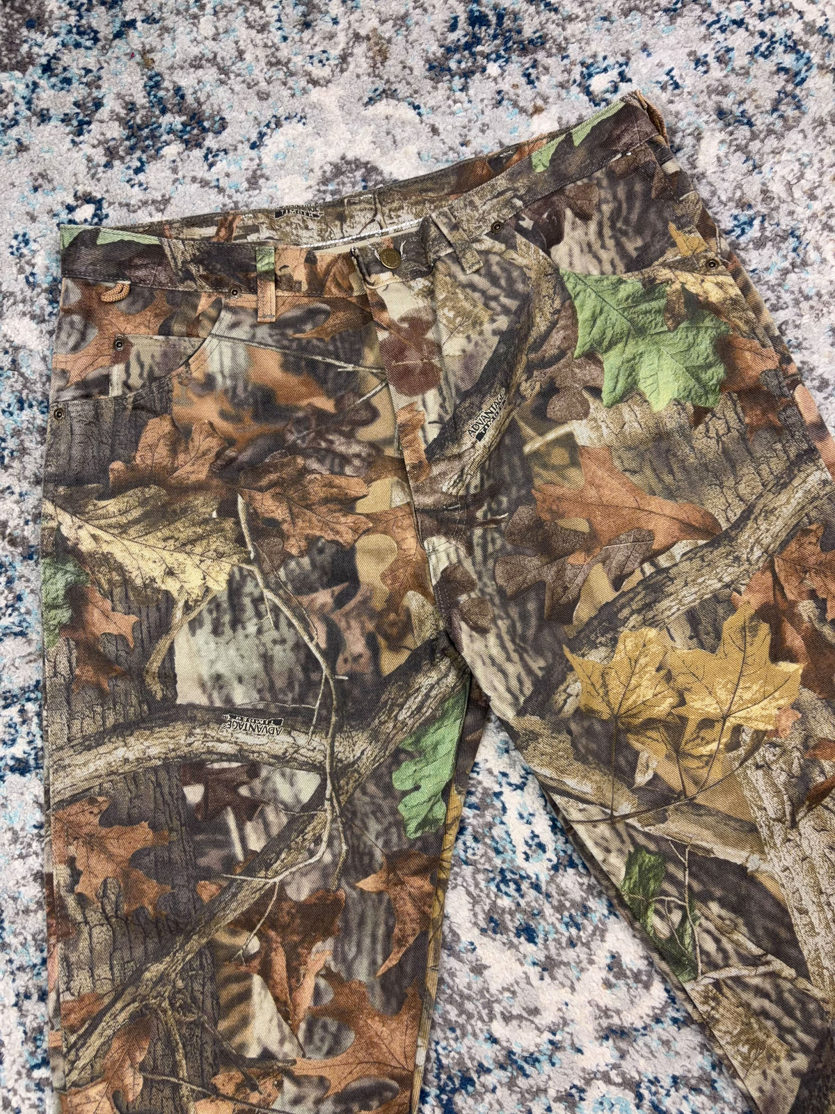 Vintage 90s Wrangler Advantage Camo Canvas Hunting Pants Size 36