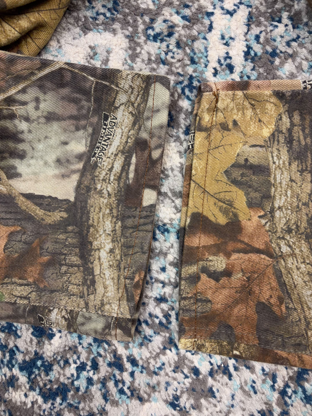 Vintage 90s Wrangler Advantage Camo Canvas Hunting Pants Size 36