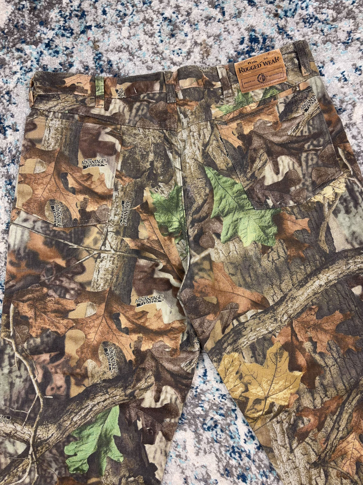 Vintage 90s Wrangler Advantage Camo Canvas Hunting Pants Size 36