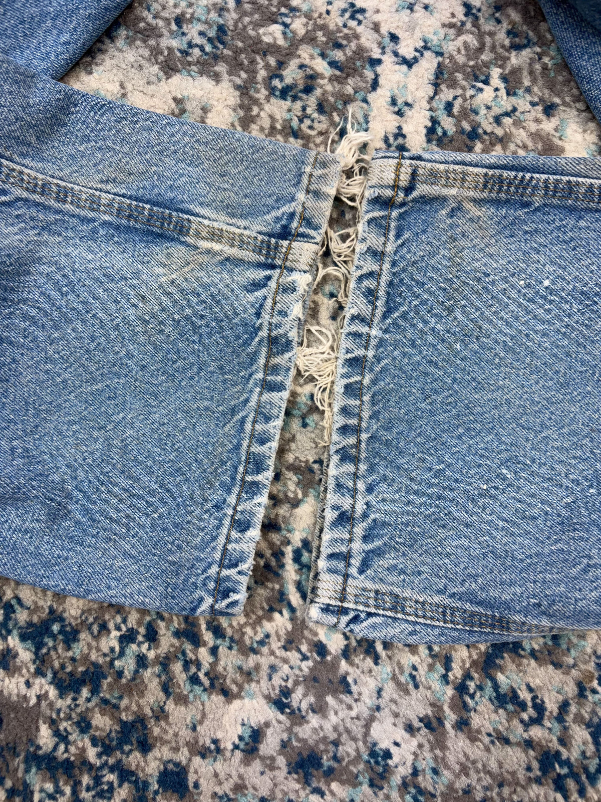 Vintage Carhartt Dungaree Fit Medium Wash Denim Double Knee Pants Size 35