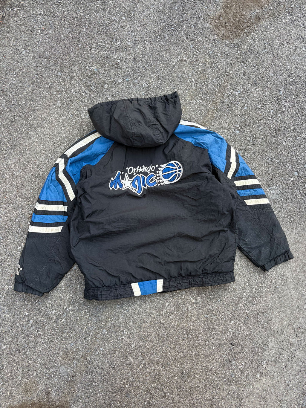 Vintage 90s Orlando Magic NBA Starter Hooded Bomber Jacket Size Small
