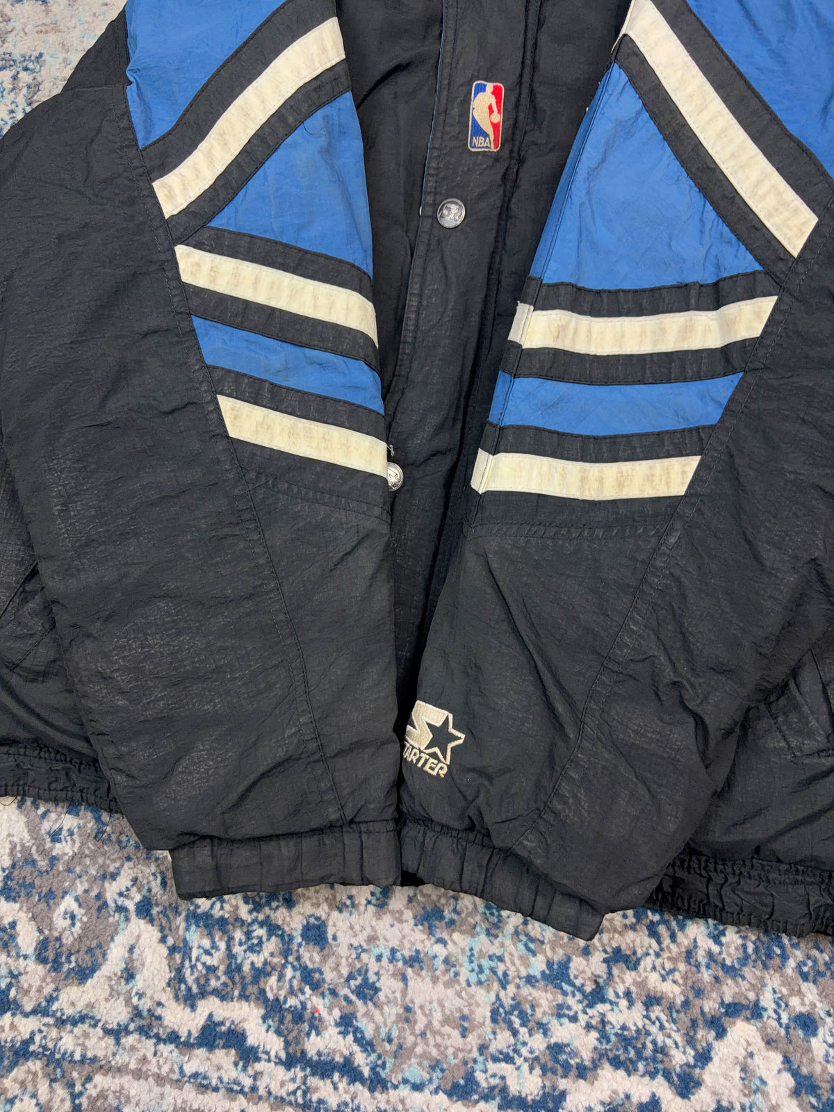 Vintage 90s Orlando Magic NBA Starter Hooded Bomber Jacket Size Small