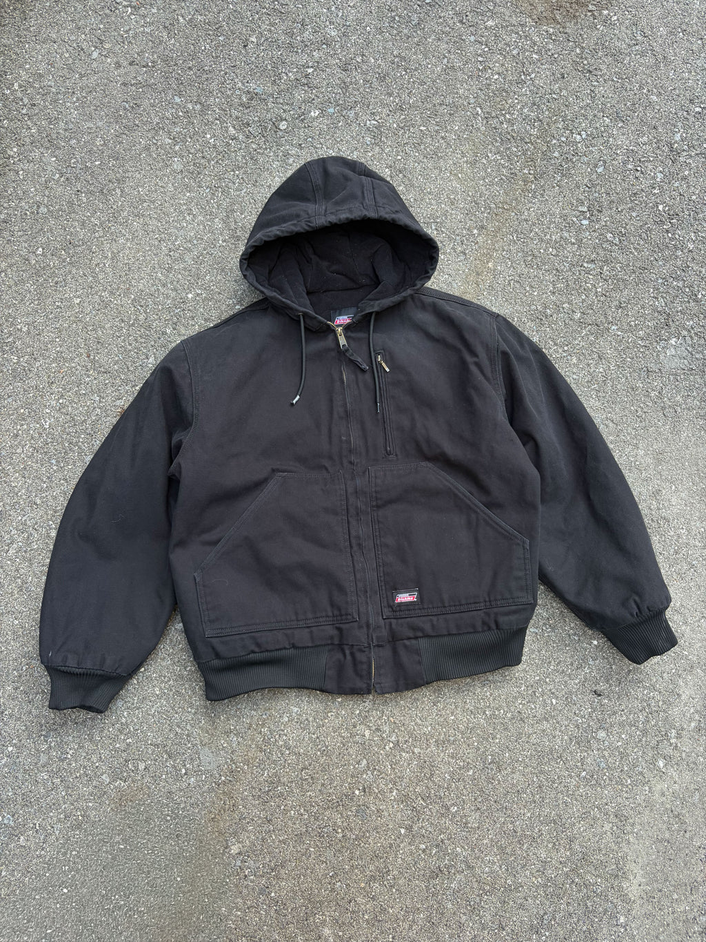 Dickies Canvas Workwear Insulated Active Style Hooded Bomber Jacket Size Large