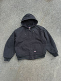 Dickies Canvas Workwear Insulated Active Style Hooded Bomber Jacket Size Large