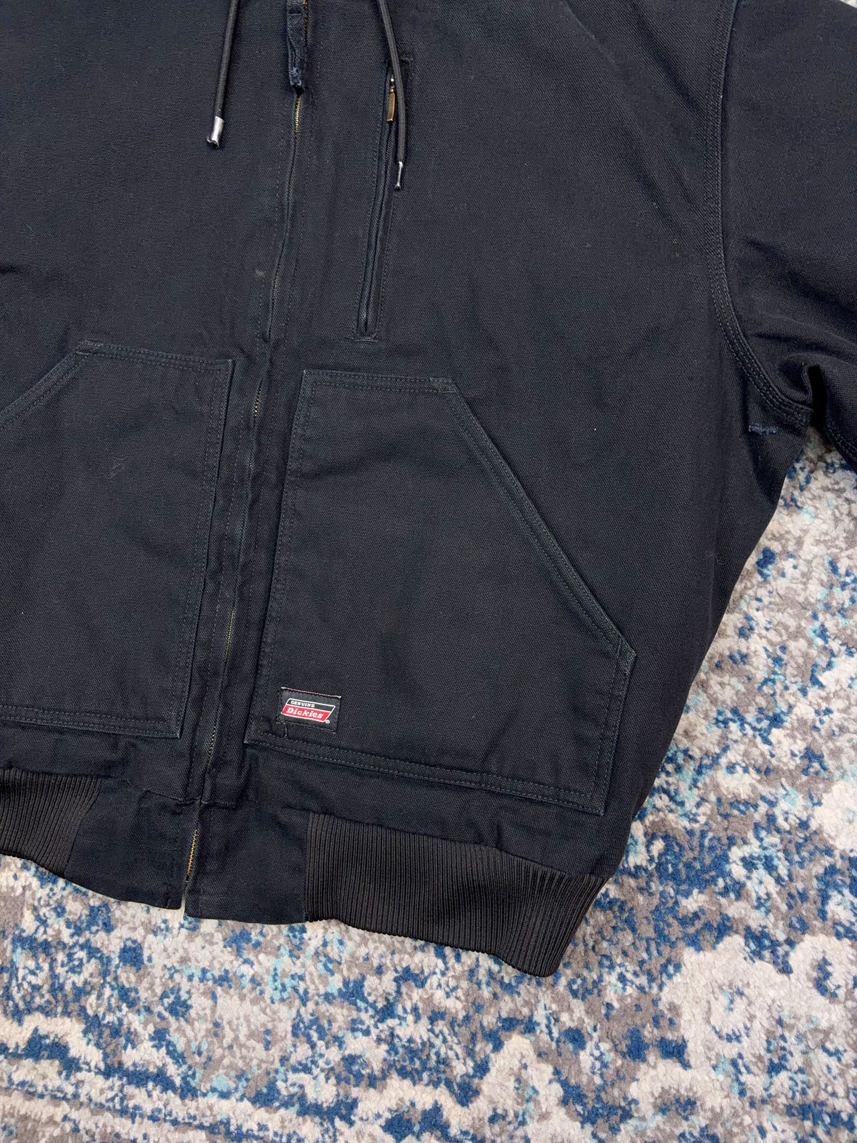 Dickies Canvas Workwear Insulated Active Style Hooded Bomber Jacket Size Large