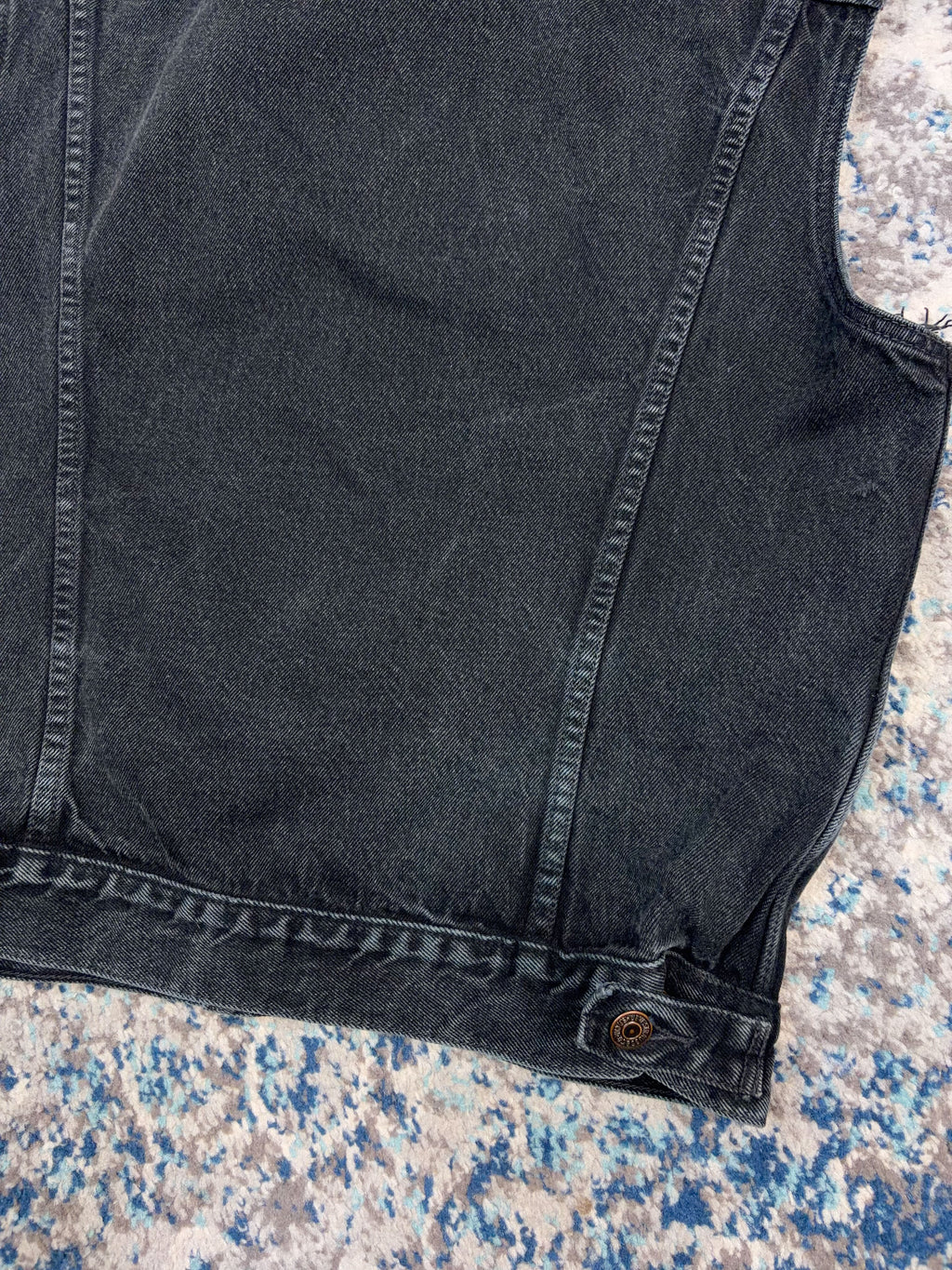 Vintage 90s Levis XX Red Tab Black Wash Denim Vest Jacket Size Medium