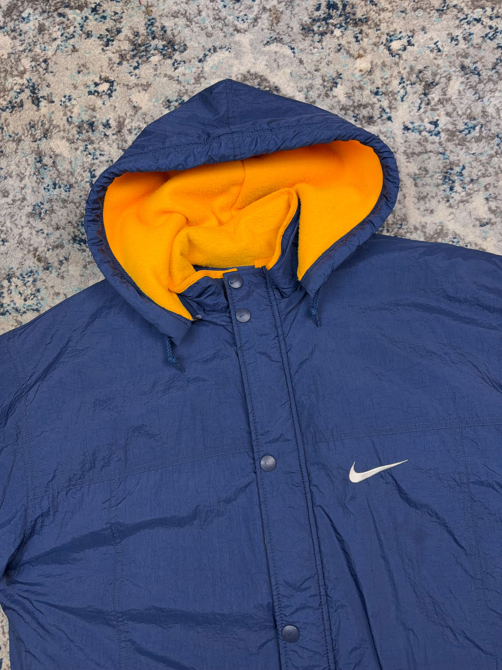 Vintage Nike Embroidered Mini Swoosh Fleece Lined Hooded Jacket Size 2XL