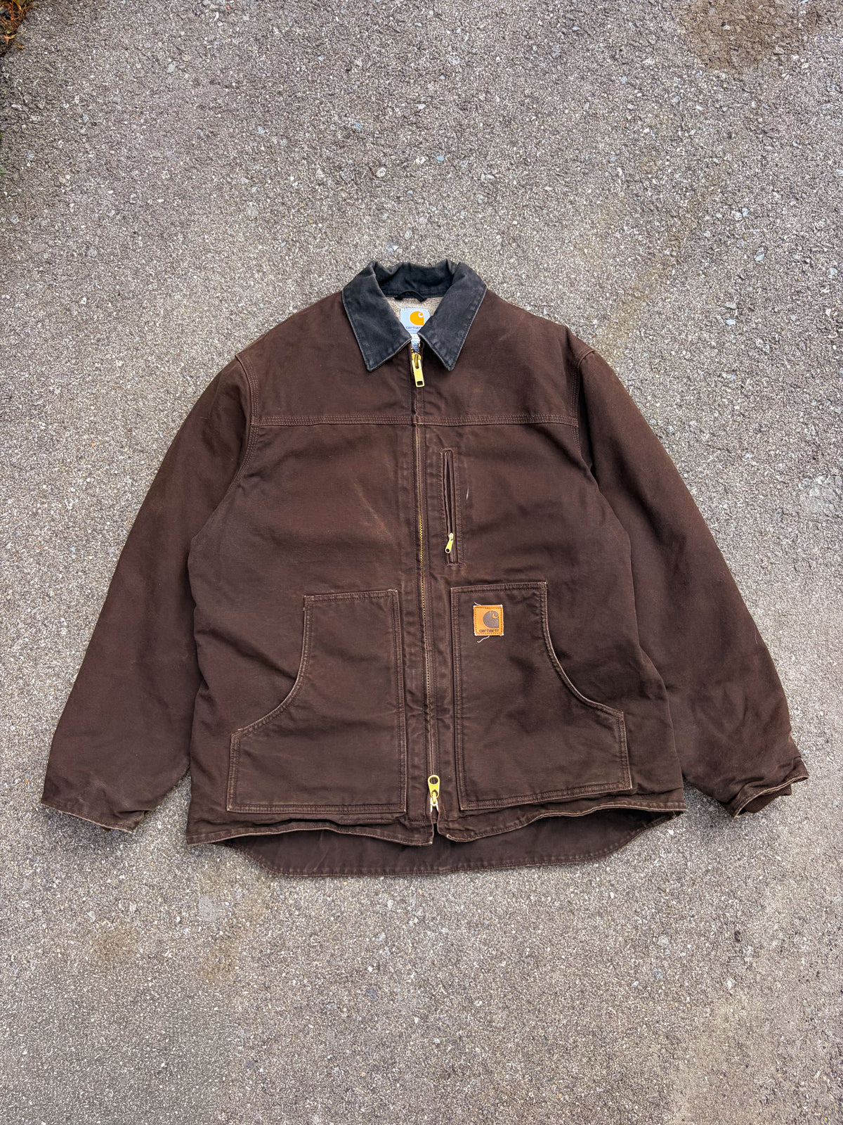 Vintage Carhartt Canvas Workwear Fleece Lined Arctic Jacket Size Large