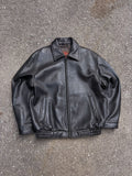 Vintage Danier Black Leather Full Zip Collared Bomber Jacket Size Medium