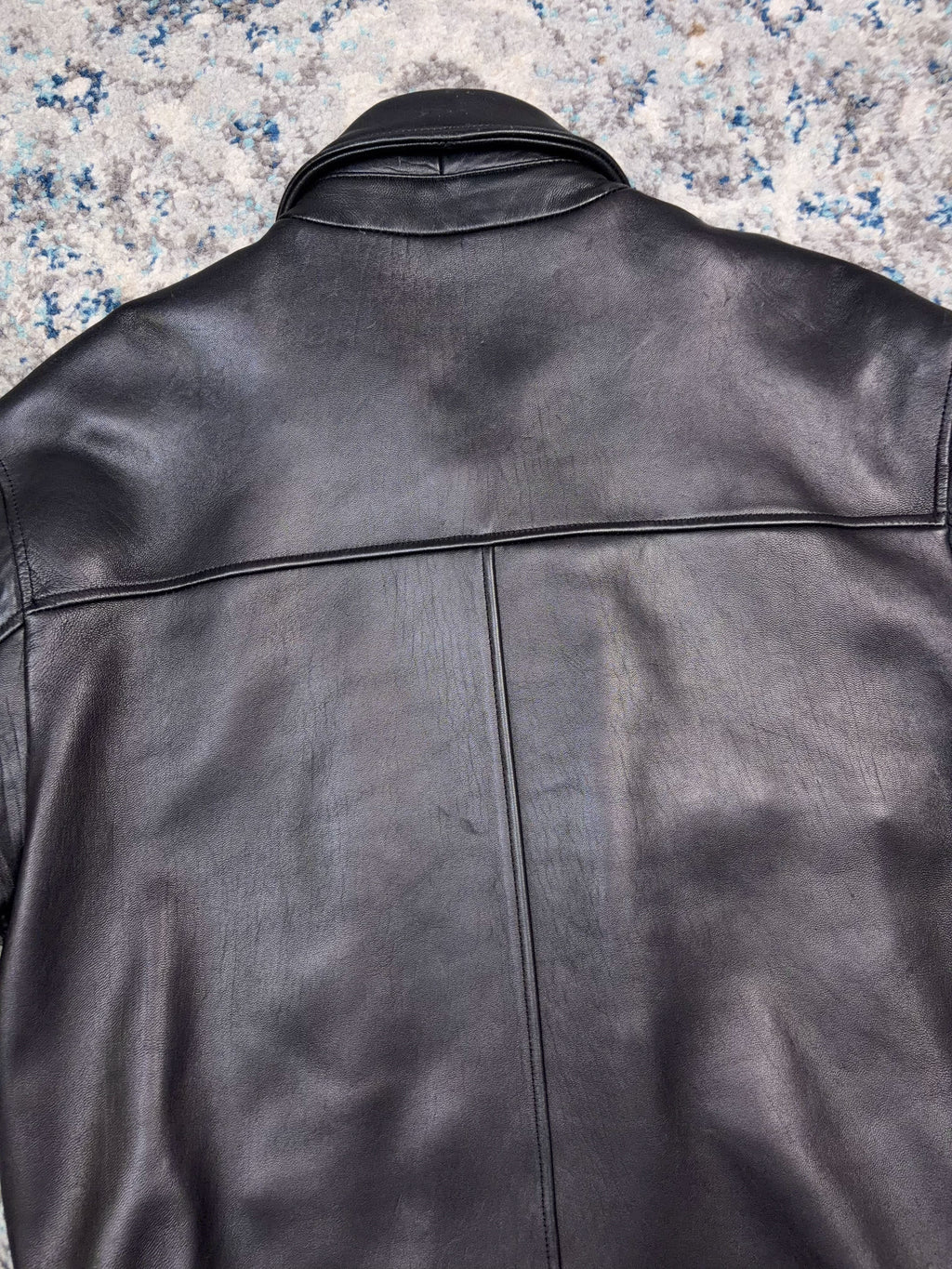 Vintage Danier Black Leather Full Zip Collared Bomber Jacket Size Medium