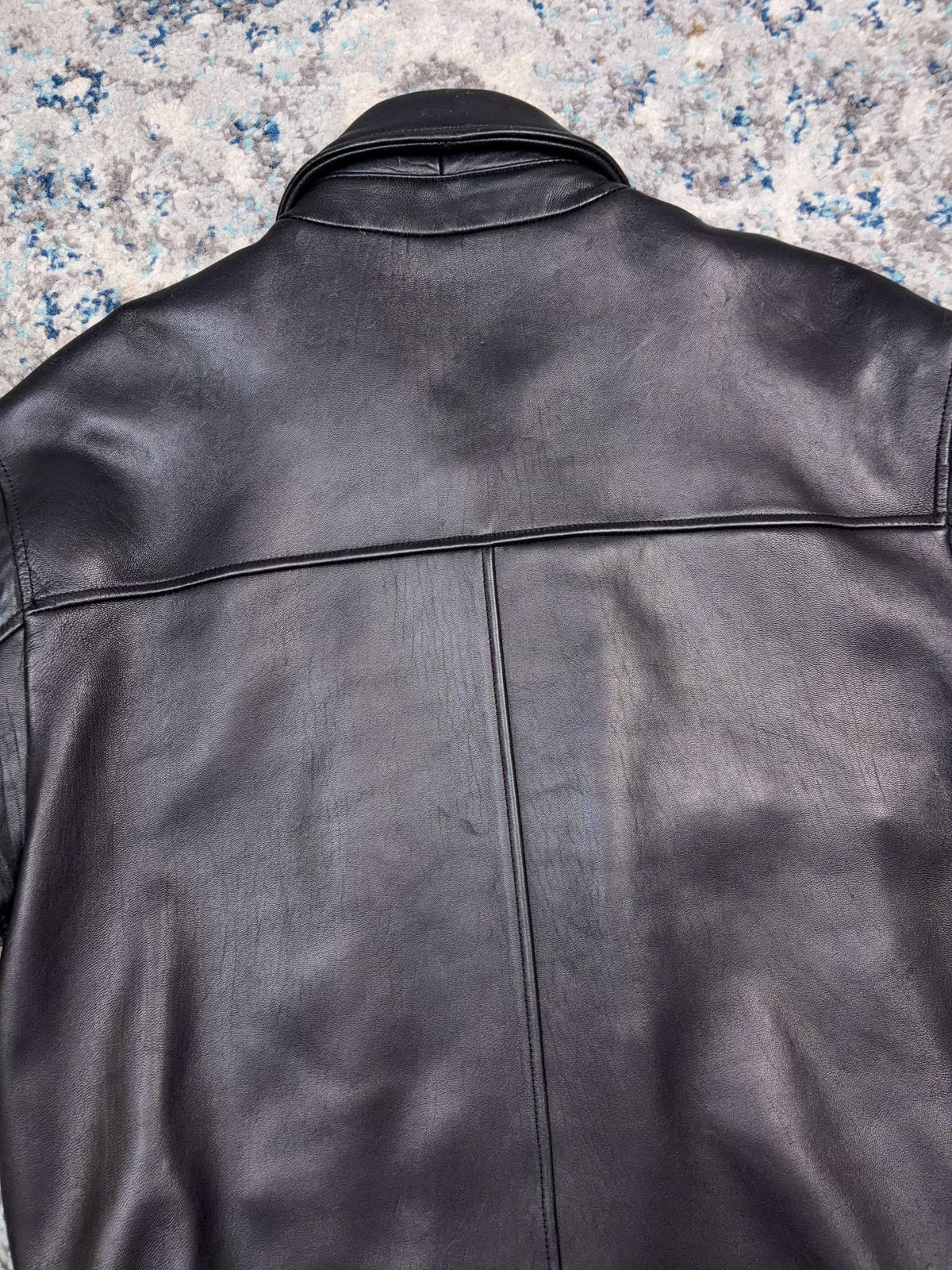 Vintage Danier Black Leather Full Zip Collared Bomber Jacket Size Medium