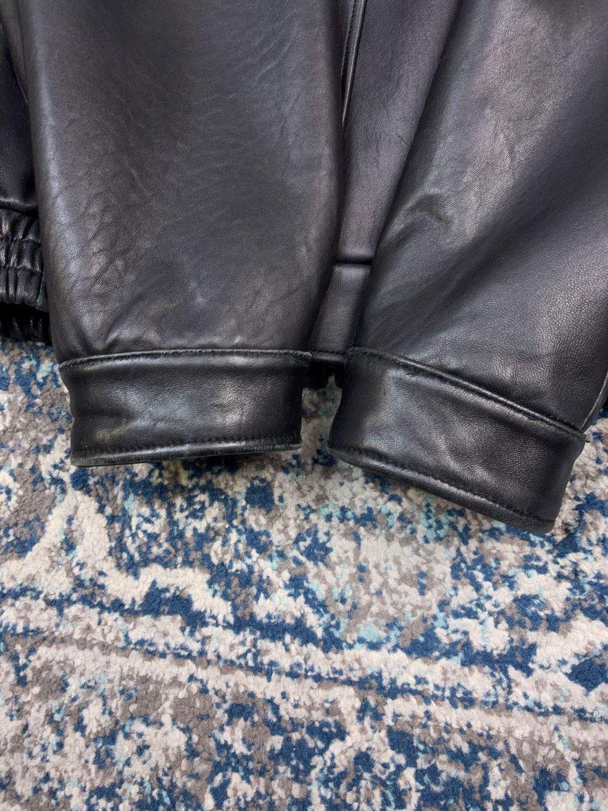 Vintage Danier Black Leather Full Zip Collared Bomber Jacket Size Medium