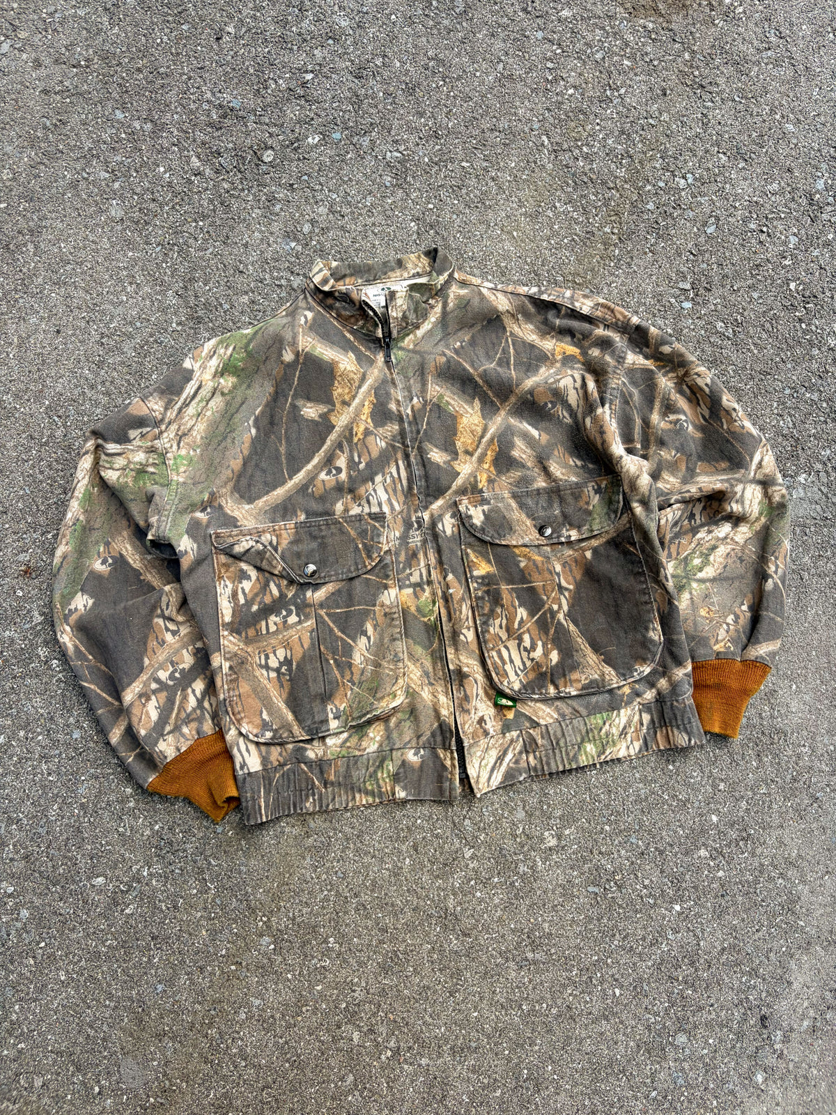 Vintage Mossy Oak Shadow Branch Full Zip Camo Hunting Jacket Size Medium