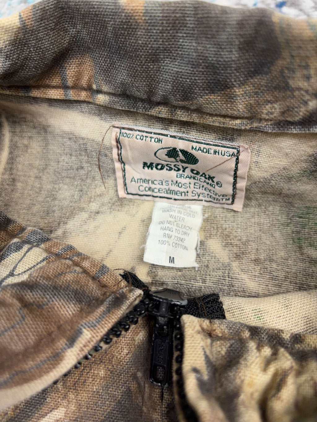 Vintage Mossy Oak Shadow Branch Full Zip Camo Hunting Jacket Size Medium