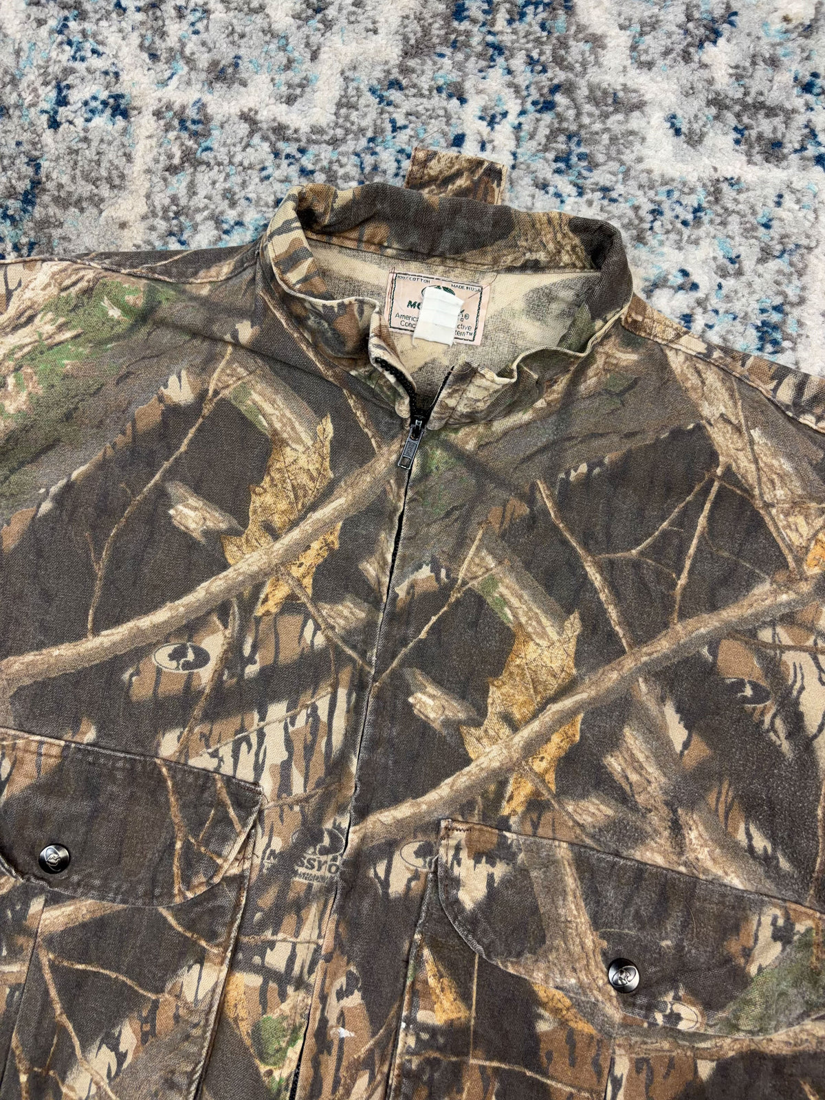 Vintage Mossy Oak Shadow Branch Full Zip Camo Hunting Jacket Size Medium