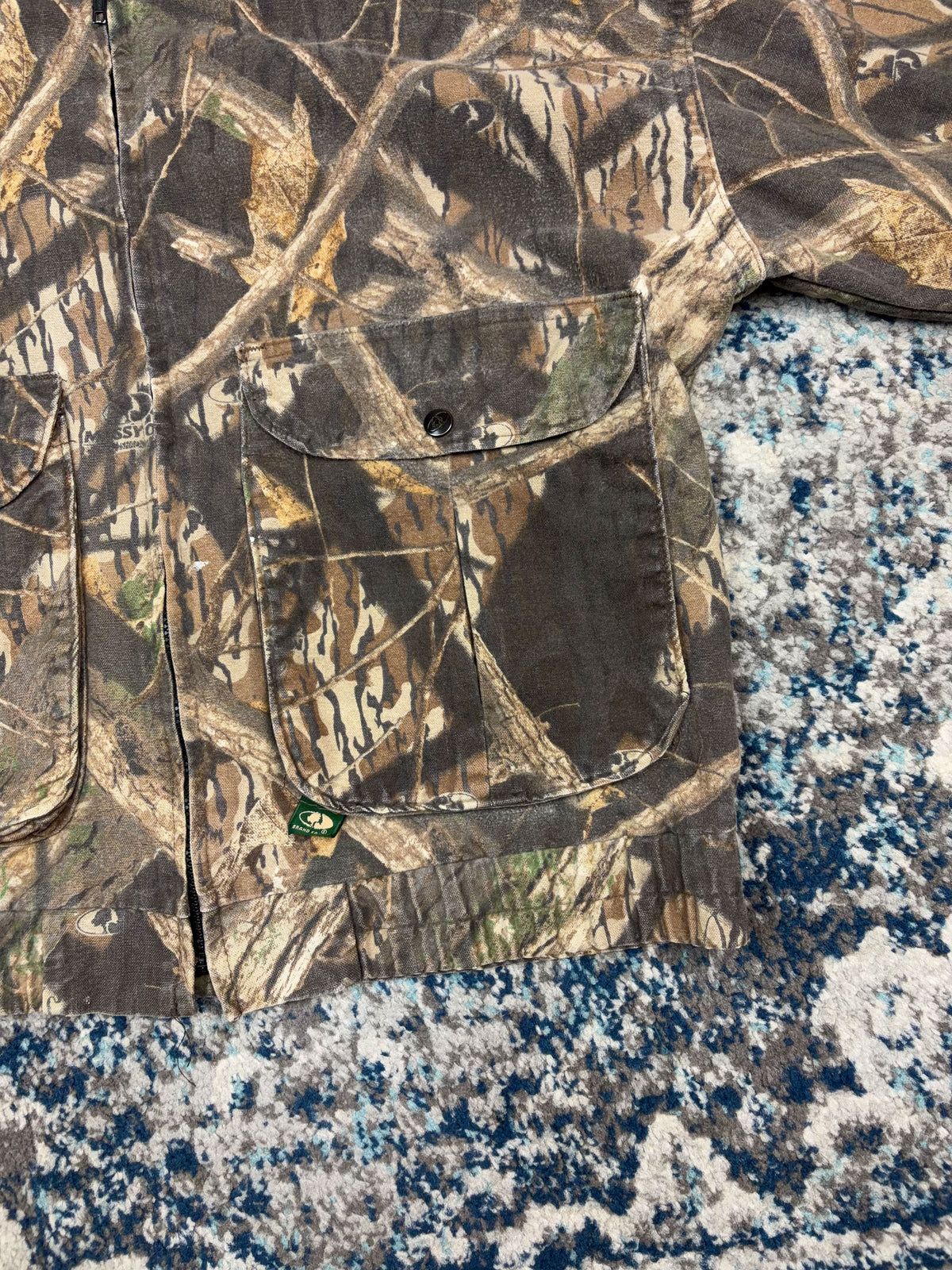 Vintage Mossy Oak Shadow Branch Full Zip Camo Hunting Jacket Size Medium