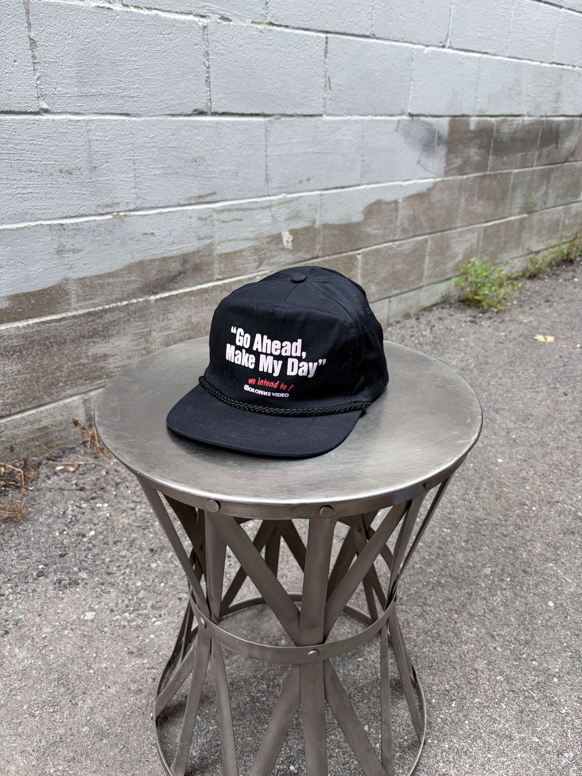 Vintage 80s/90s Go Ahead Make My Day Box Office Video Snapback Hat OSFA