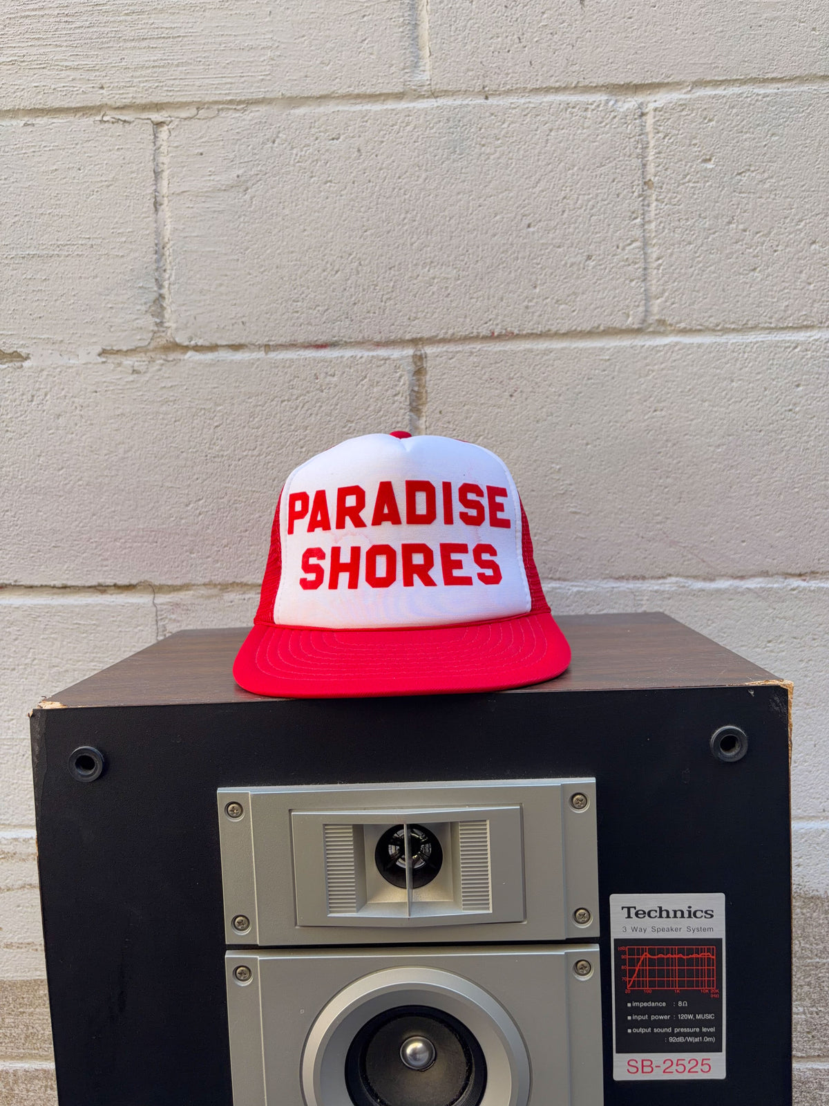 Vintage 80s/90s Paradise Shores Destination Spellout Trucker Snapback Hat OSFA